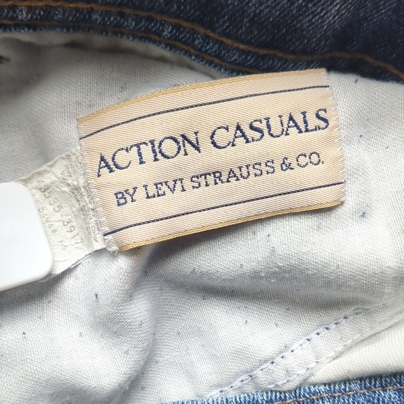 Vintage Levi’s Action Casuals Pinstripe Denim Jeans Men’s USA Made 90s Retro - Picture 2 of 10